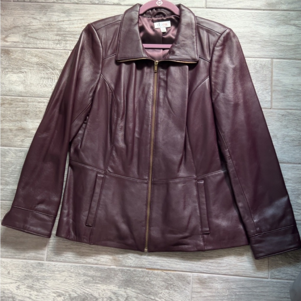 Ava & Viv Deep Purple Leather Jacket